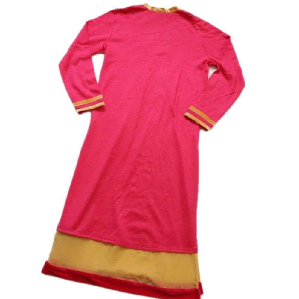 FFU Tunic Knit Dress Velvet Beading Kurta Formal South Asian India Embroidered - Picture 4 of 10